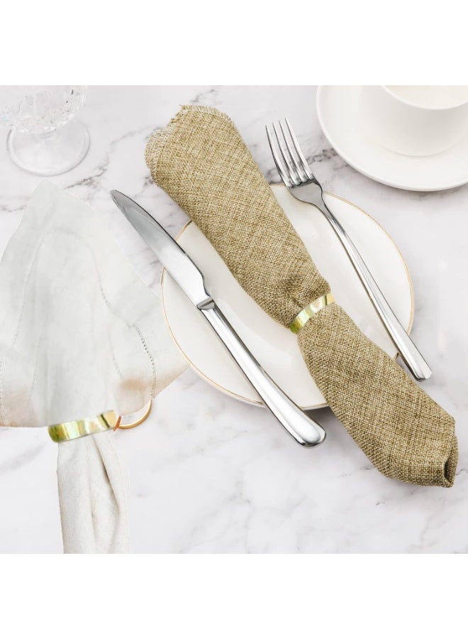 6 Pcs Premium Gold Stainless Steel Napkin Rings, Durable Metal Napkin Holders, Decorative Table Ornaments for Wedding, Daily Dinner Table Settings - Image 4