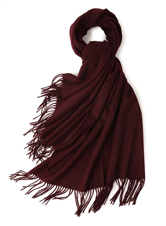 Loquat Solid Warm Thickened Lambswool Scarf  - Image 1