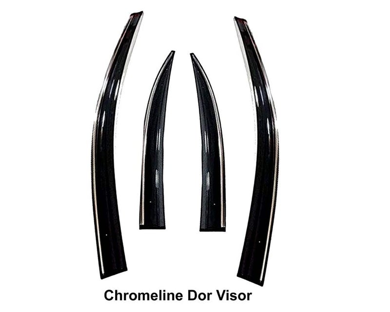Auto E-Shopping Compatible Chromeline Silverline Door Visor Wind Deflector for Tata Indigo Manza Set of 4 Pieces - Image 4
