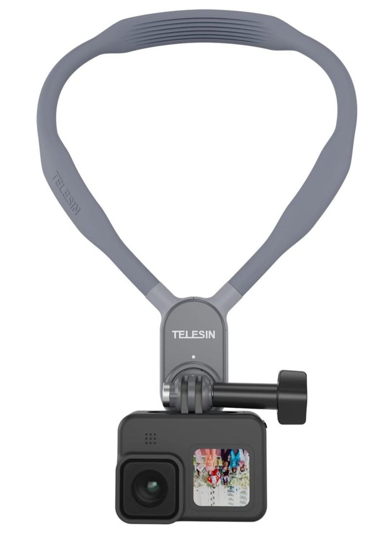 TELESIN Magnetic Neck Mount for Phones, POV Selfie Hand Free Chest Shoulder Support Video Vlog Body Strap Attachment Accessories for GoPro Max Go Pro Hero 11 10 9 8 7 Insta360 One RS X2 X3 DJI Action 2 3  - Image 2