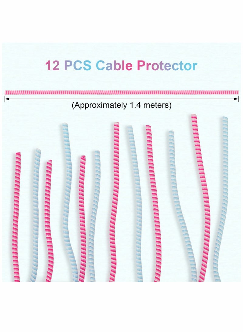 SYOSI 12 Pcs Cable Protector, Spiral Data Cable Protective Sleeve, Prevent Pets from Biting The Cable - Image 4