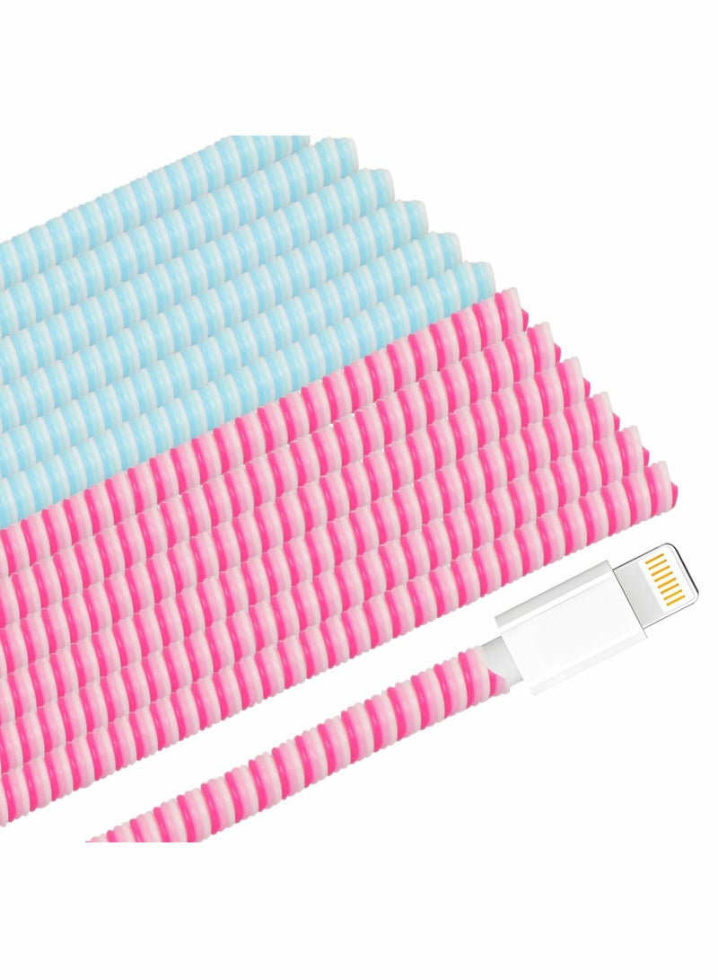 SYOSI 12 Pcs Cable Protector, Spiral Data Cable Protective Sleeve, Prevent Pets from Biting The Cable - Image 1