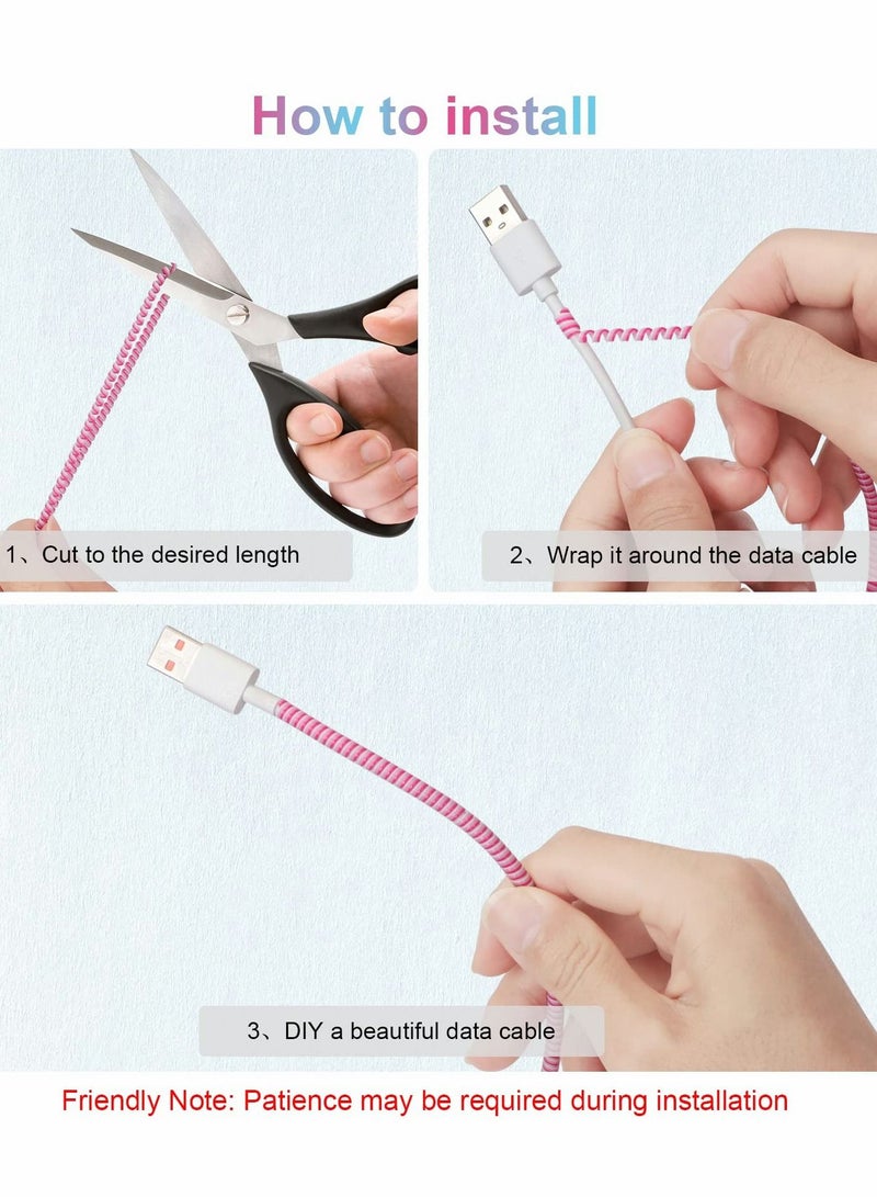 SYOSI 12 Pcs Cable Protector, Spiral Data Cable Protective Sleeve, Prevent Pets from Biting The Cable - Image 5