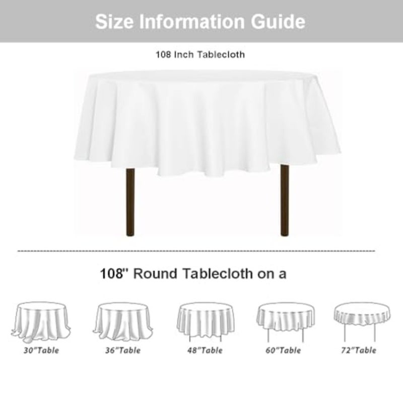 Buffet table round cloth, heavy-duty polyester, ivory, wrinkle-resistant and spill-proof - Image 4