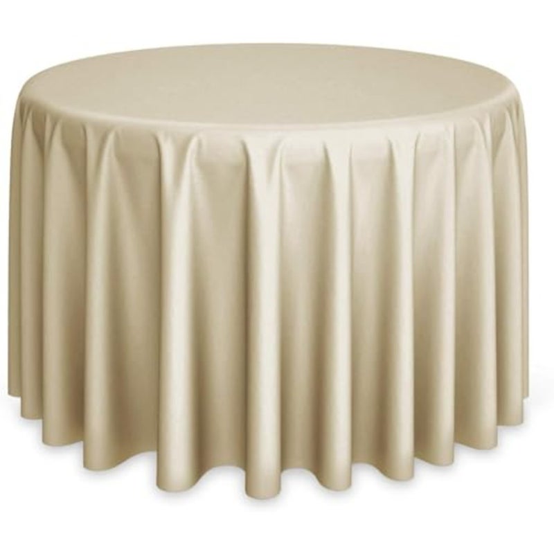 Buffet table round cloth, heavy-duty polyester, ivory, wrinkle-resistant and spill-proof - Image 1