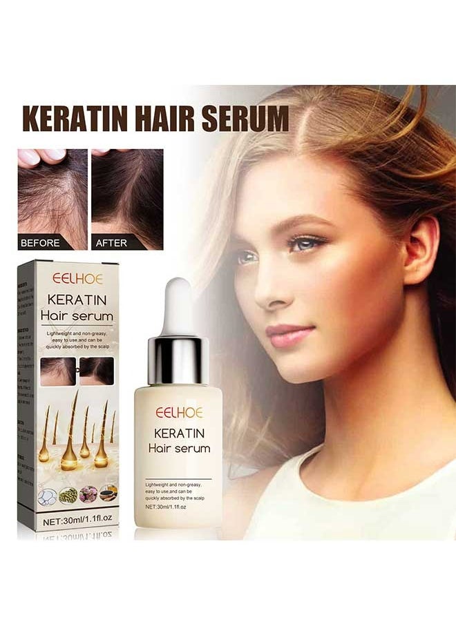 EELHOE - Keratin Hair Serum Oil 30ml, Firm And Protect Hair, Brighten Hair, Promote New Hair Growth, Maintain Hairline, Make Hair Follicle Longer And Thicker, And Compact Hair Essence Oil - Image 1
