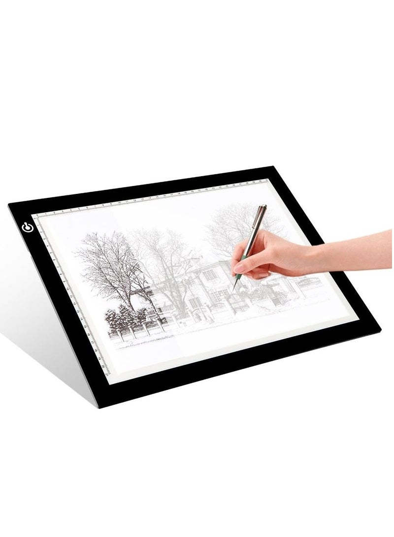 LIMOS EASY CARRYING - Light weight super slim light pad, thickness only 0.2’’, about 5mm. Overall dimension including black frame is L14.2’’xW10.6’’xH0.2’’. The visual working area is 9’’x12’’. - Image 1