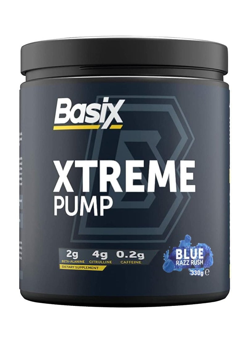 Basix - Xtreme Pump Pre-workout - Blue Razz Rush - (330 g) - Image 1