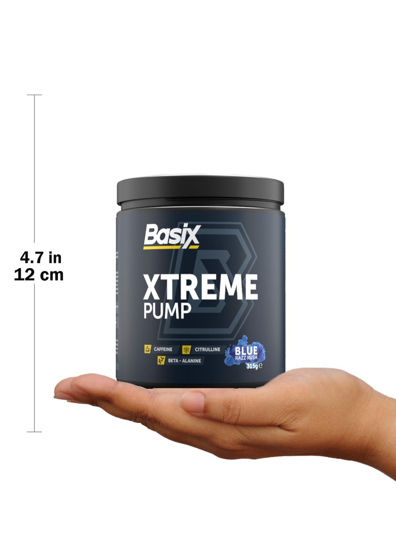 Basix - Xtreme Pump Pre-workout - Blue Razz Rush - (330 g) - Image 1