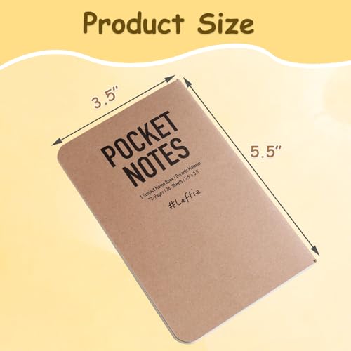 Urby Left Handed Notebooks Field Pocket Note Size, 5.5'' X 3.5'', The Lefty Stuff Series, 80GSM w. Paperback Cover, 72 Pages. 3pk: College Ruled + Grid +Plain - Image 2
