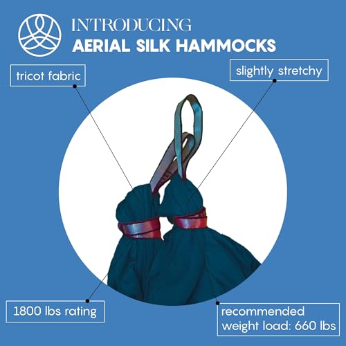 aum active Aerial Silk Yoga Hammock & Swing for Home, Inversion Exercises, Starter Kit for All Levels - Durable with Extension Straps, Carabiners, and Pose Guide - Image 3