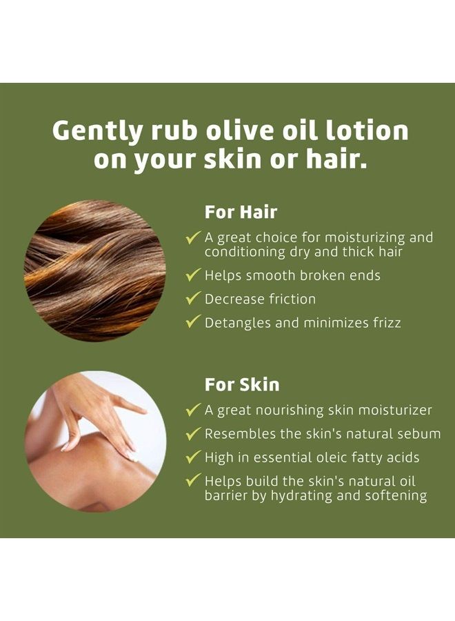 De La Cruz زيت زيتون نقي - زيت زيتون مضغوط طبيعياً للشعر والبشرة - زيت جسم خفيف للبشرة الجافة 8 أونصة سائلة