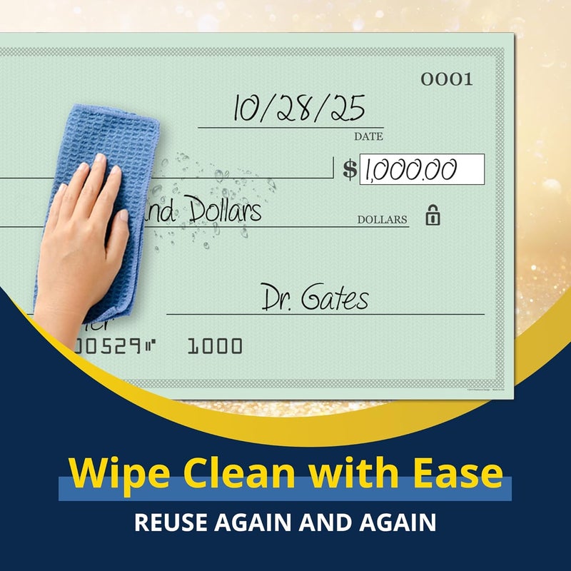 Pixelverse Design Giant Dry Erase Check - 16" x 32", Reusable Big Oversized Blank Check for Presentation - Great Photo-Op for Fundraisers, Charity & Donation Events - Image 3