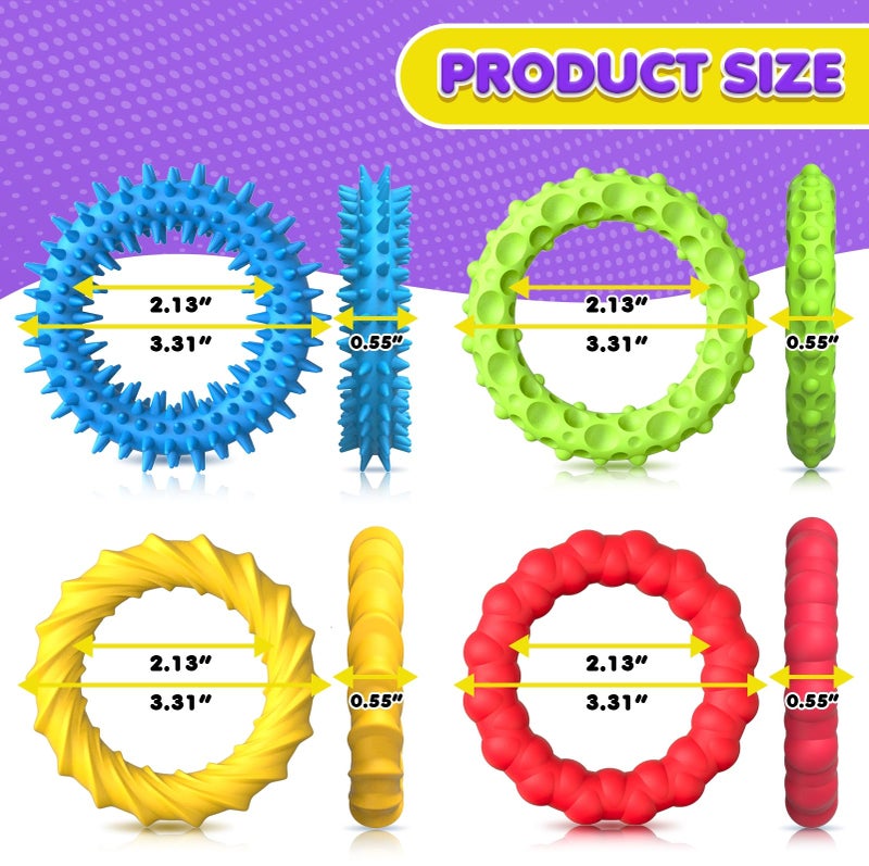 SMALL FISH Sensory Fidget Toys for Kids Adults - 8 Pack Stretchy Fidget Bracelet | Texture & Calming Autism Sensory Toys for Special Needs Autistic Children | Calm Down Toy for Toddler Girls Boys - Image 3