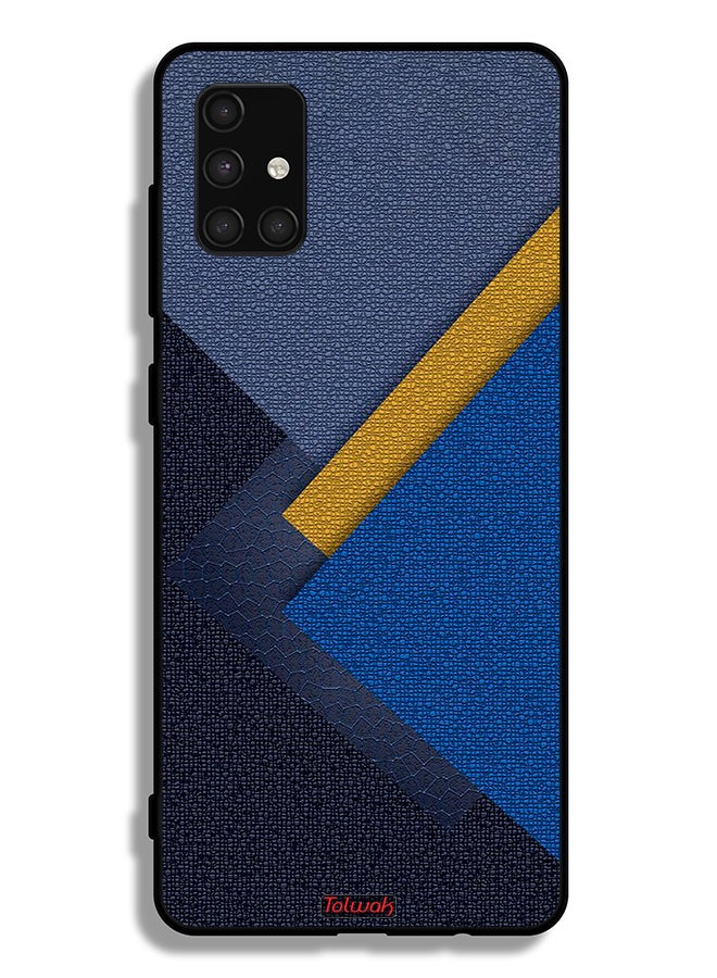 Tolwak Samsung Galaxy A71 4G Protective Case Cover Triangles Leather Shades Pattern - Image 1
