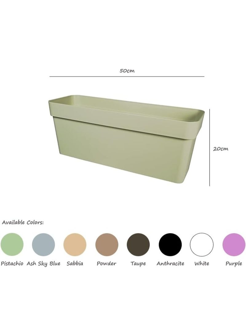 Idel Window Box Planter 50cm – Rectangular Flower Pot for Balcony Railing, Garden, Patio – Plastic Plant Container – Indoor Outdoor Use - CLASSIC WINDOWBOX SWS - Made in Italy - By Idel - Image 4