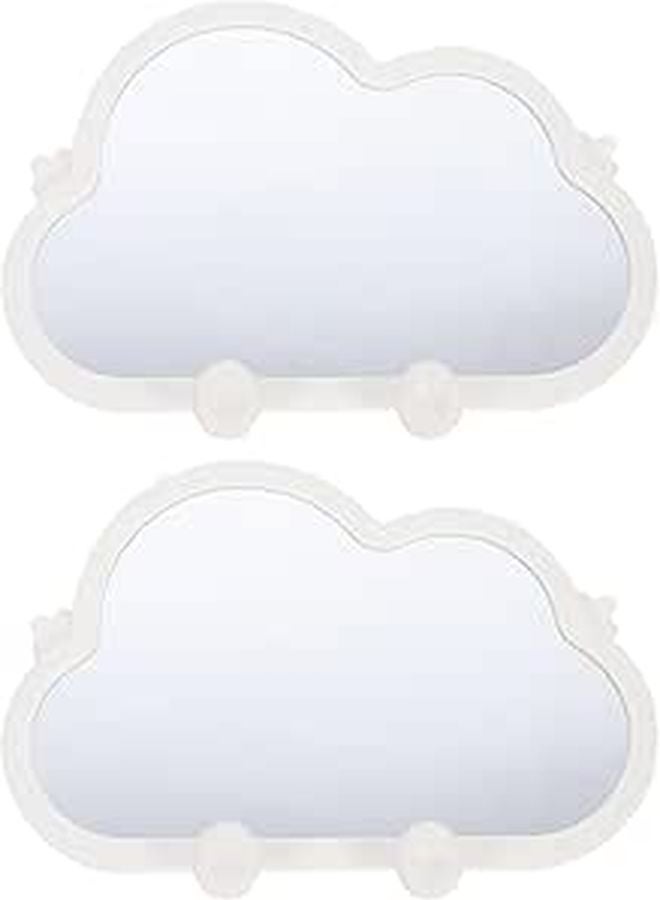 Cloud Shaped Table Makeup Mirror 2 Pack Small White Portable Desktop Vanity Mirror - Image 1