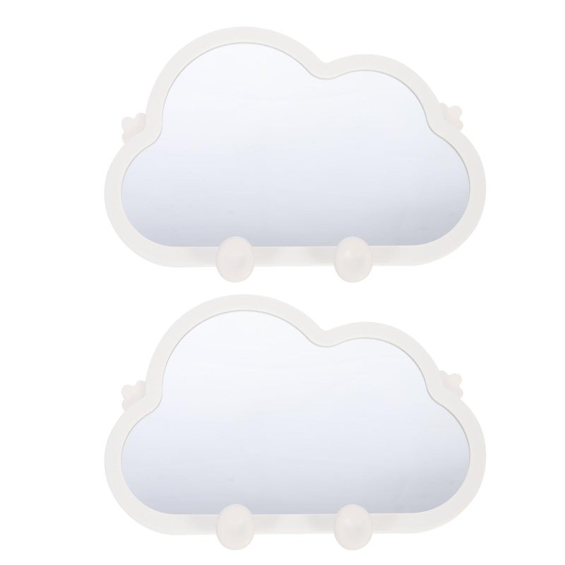 Cloud Shaped Table Makeup Mirror 2 Pack Small White Portable Desktop Vanity Mirror - Image 2