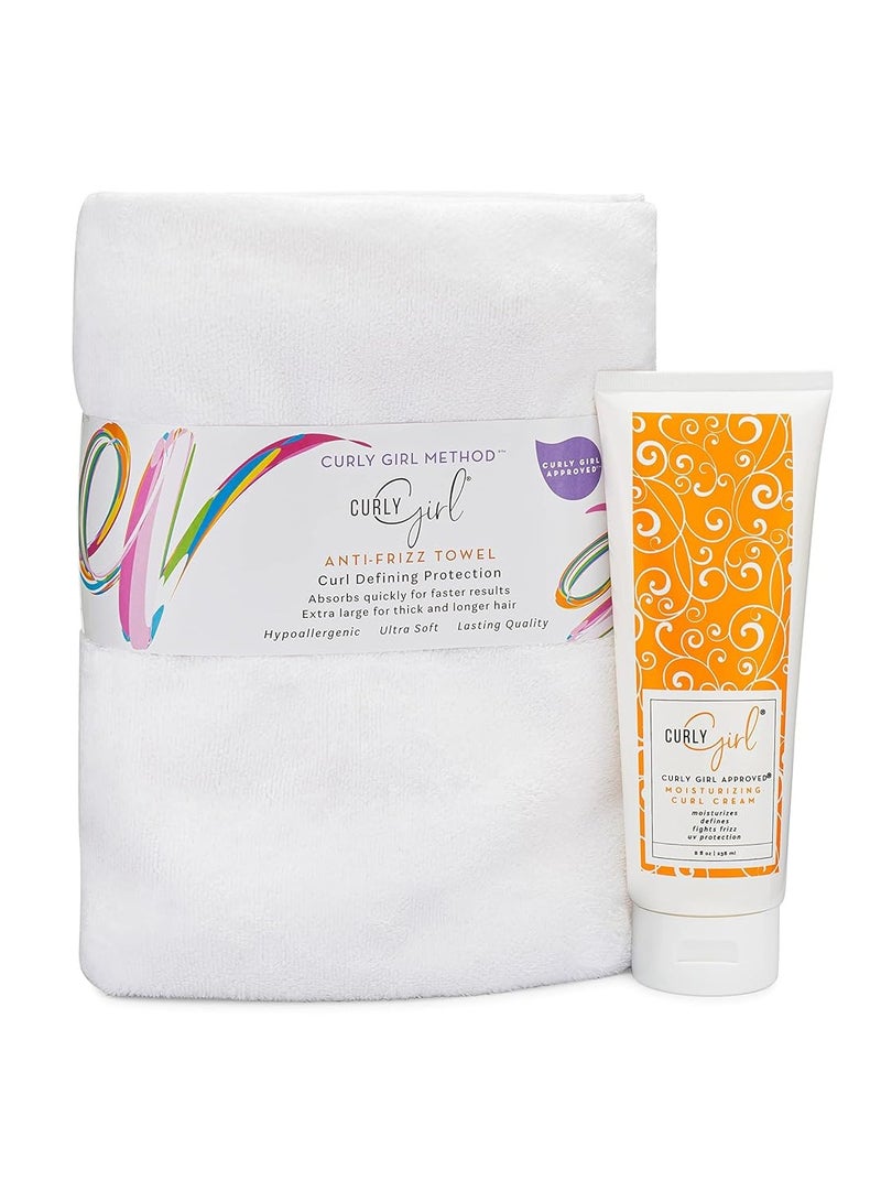 Curly Girl Curly Girl Moisturizing Styling Cream & Large Towel (White) - Image 1