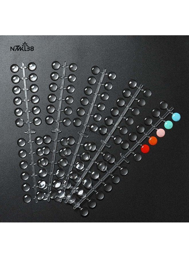False Nail Tips Color Chart, 120 Tips/Pack Flat Back Fake Display Tips with Adhesive Sticker for UV/Gel/Polish Nail Art Color Display Card (Transparent)