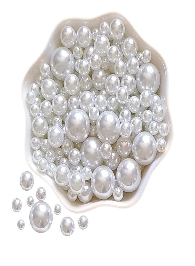 Cymtoo Lifestyle-cat 4 Size 330pcs Assorted Pearls Beads No Holes White Pearls Beads 5mm, 6mm, 8mm, 12mm Pearls for DIY, Table Scatter, Wedding, Birthday Party, Home Decoration - Image 1
