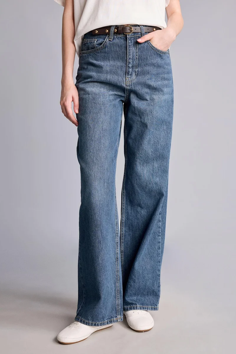 Defacto  Straight Fit Denim Trousers for Women | Best Price UAE