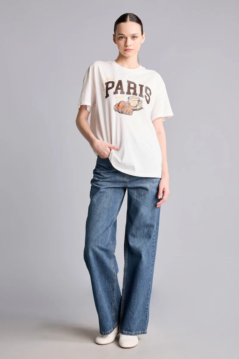 Straight Fit Denim Trousers