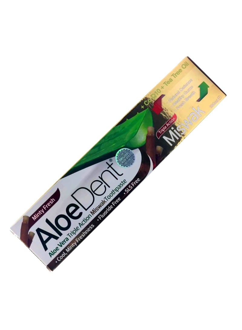 AloeDent Aloe Vera Triple Action Miswak Toothpaste Fluoride Free 100 ml