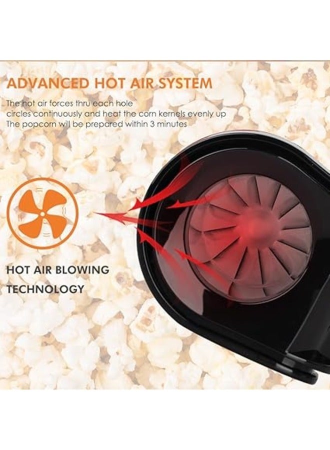 Hot Air Popcorn Maker Machine 1200W, Home Popcorn Maker with Removable Top Cover and Measuring Spoon - Image 5
