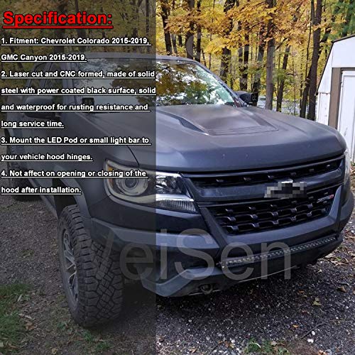 Dasen Upper Hood LED Light Pod Mount Brackets Compatible with Chevy Colorado 2015-2022, Fit GMC Canyon 2015-2022 - Image 2