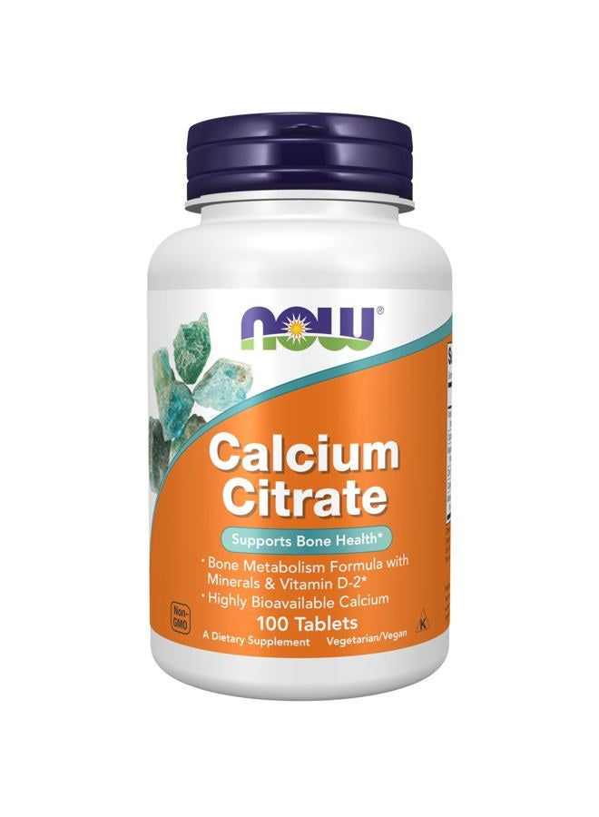 now Supplements, Calcium Citrate with Vitamin D, Magnesium, Zinc, Copper, and Manganese, 100 Tablets - Image 1