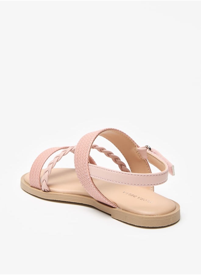 Flora Bella By Shoexpress Textured Sandals with Hook and Loop Closure  - Image 2