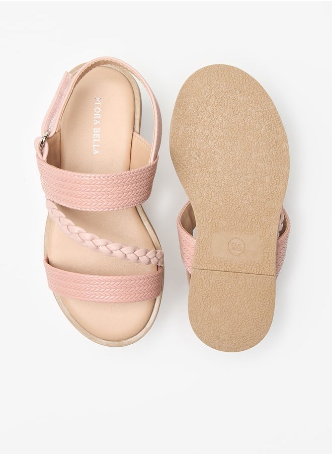 Flora Bella By Shoexpress Textured Sandals with Hook and Loop Closure  - Image 4
