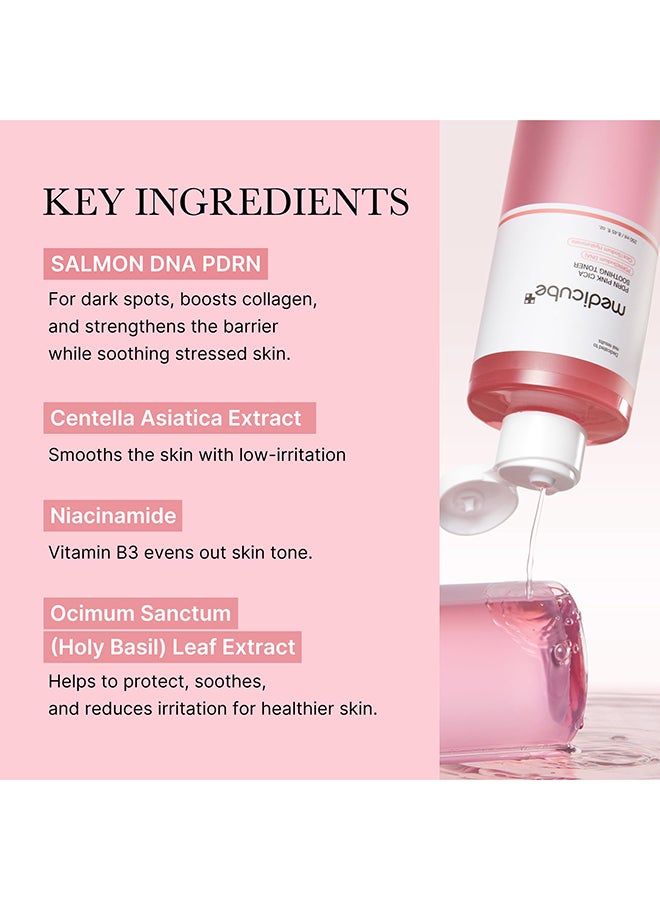 Medicube Salmon Dna Pdrn Pink Cica Soothing Toner I Pink Glow Toner For Skin Boosting, Soothing And Calming, Uneven Skin Tone, Peptide And Niacinamide, Korean Skin Care (250Ml / 8.45 Fl. Oz.) - Image 2