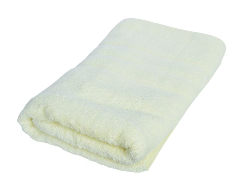 TM Home Cotton Bath Towel with Triple Decorative Border, 60x120 Cm - Light Beige