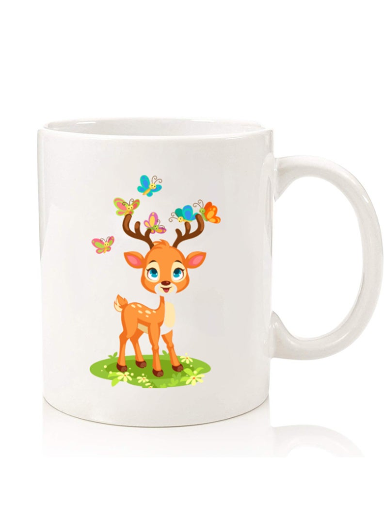 Theodor Premium Quality Two Sided Printed Coffee Mug Tea Cup For Home Office, Kids Men Women deer - Image 1