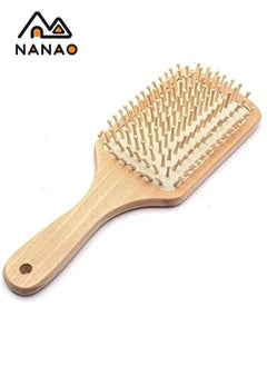 NANAO Wood Hair Brush,Natural Bamboo Hair Brush, Hair Growth Brushing Head Scalp Massager   Design For All Hair Types Women, Men, Children  - Image 1