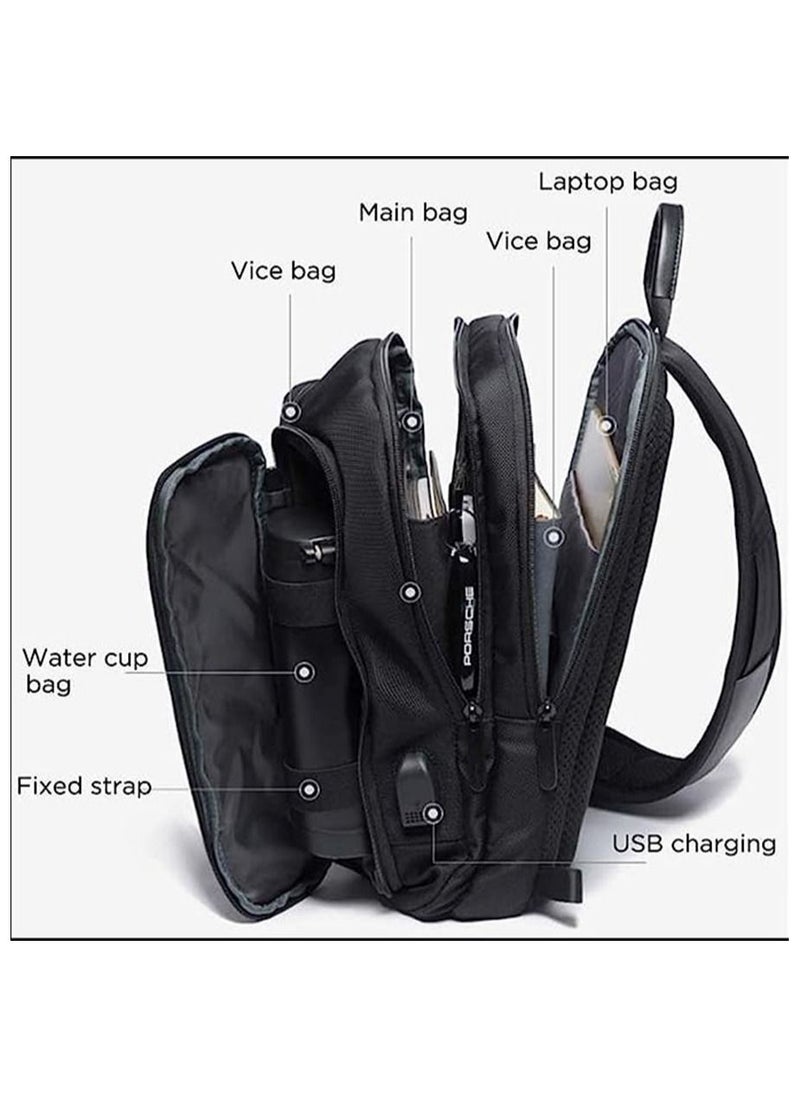 BANGE - Sling Backpack Sling Bag Crossbody Backpack Shoulder Casual Daypack Rucksack for Men - Image 1
