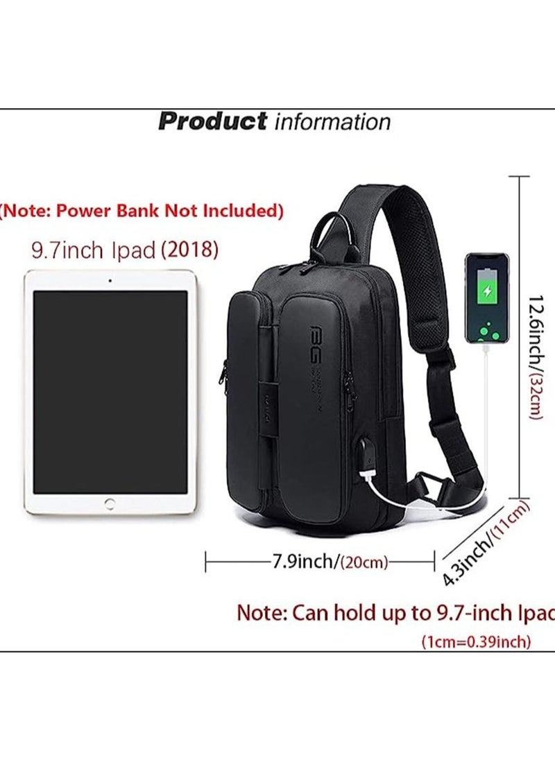 BANGE - Sling Backpack Sling Bag Crossbody Backpack Shoulder Casual Daypack Rucksack for Men - Image 1
