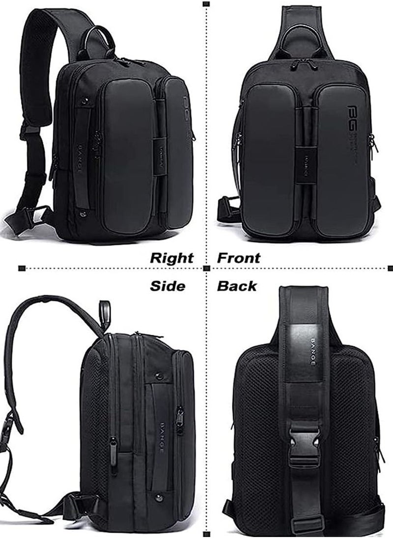 BANGE - Sling Backpack Sling Bag Crossbody Backpack Shoulder Casual Daypack Rucksack for Men - Image 1