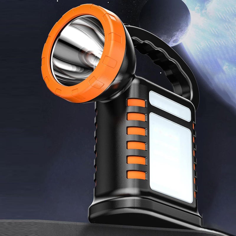 مصباح يدوي LED يعمل بالطاقة الشمسية مع منفذ USB قابل للشحن، كشاف تخييم، مصباح للاستخدام الخارجي والداخلي في المنزل، باللون الأسود. - Image 4