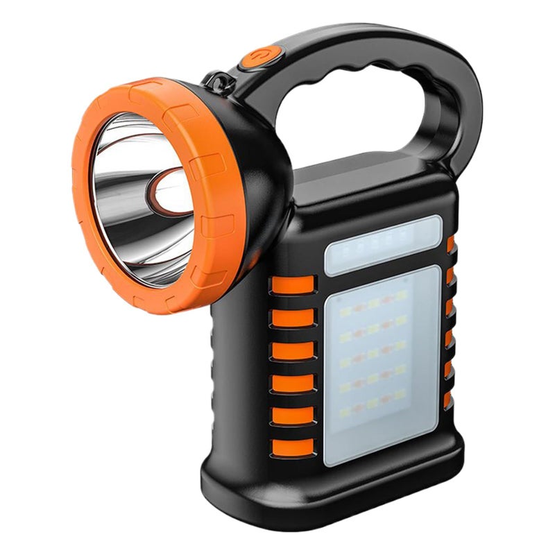 مصباح يدوي LED يعمل بالطاقة الشمسية مع منفذ USB قابل للشحن، كشاف تخييم، مصباح للاستخدام الخارجي والداخلي في المنزل، باللون الأسود. - Image 2