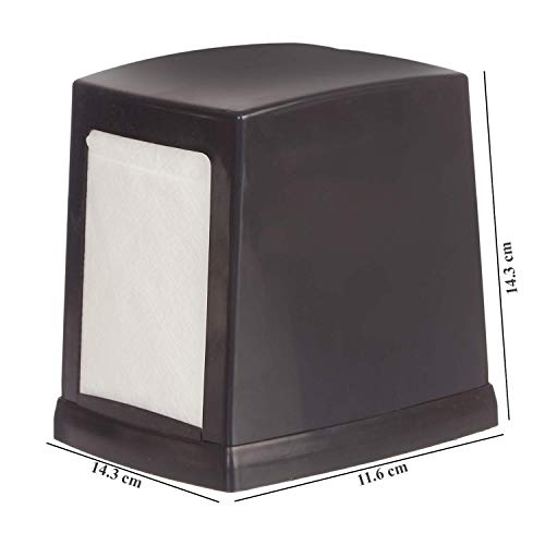TARGET HYGIENE Double Side Cube Table Top Tissue Dispenser with L-Fold 400 Pcs Tissue Paper Refill (Black) - Image 2