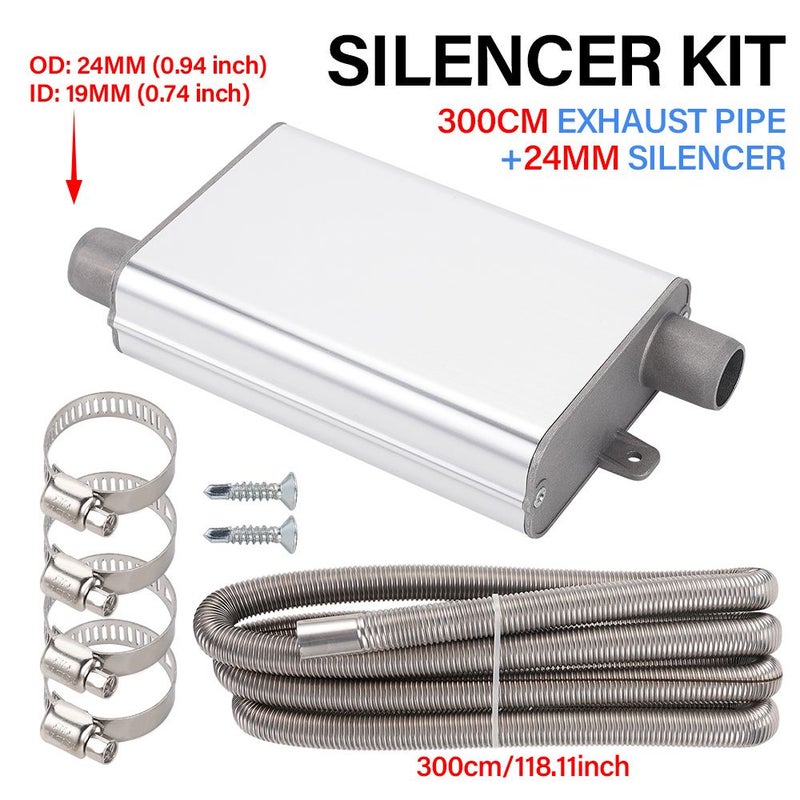 79in Universal Exhaust Muffler Kit For RV Truck Marine Stainless Steel - Image 5