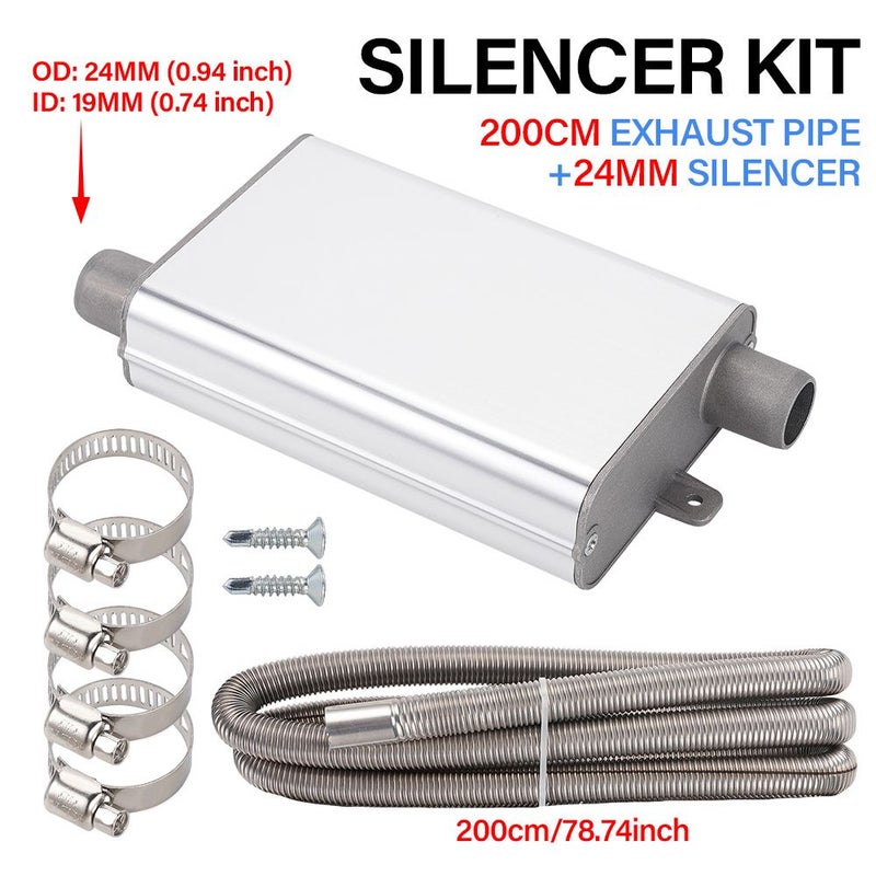 79in Universal Exhaust Muffler Kit For RV Truck Marine Stainless Steel - Image 3