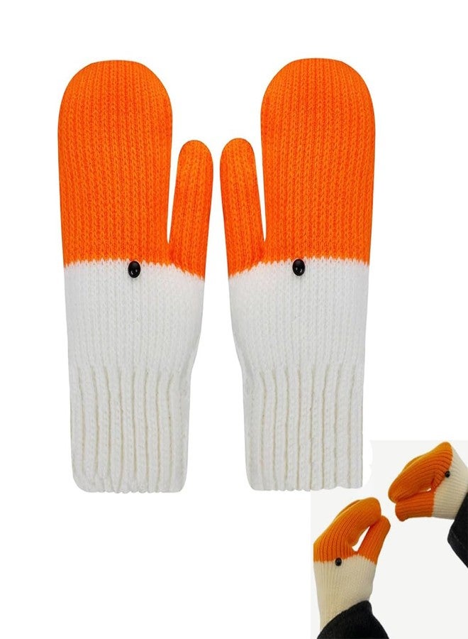 Ylucky Kids Cute Crochet Knit Gloves Boys Girls Cartoon Animal Goose Duck Mittens Fleece-Lined Winter Warm Gloves for 1-4Y - Image 1