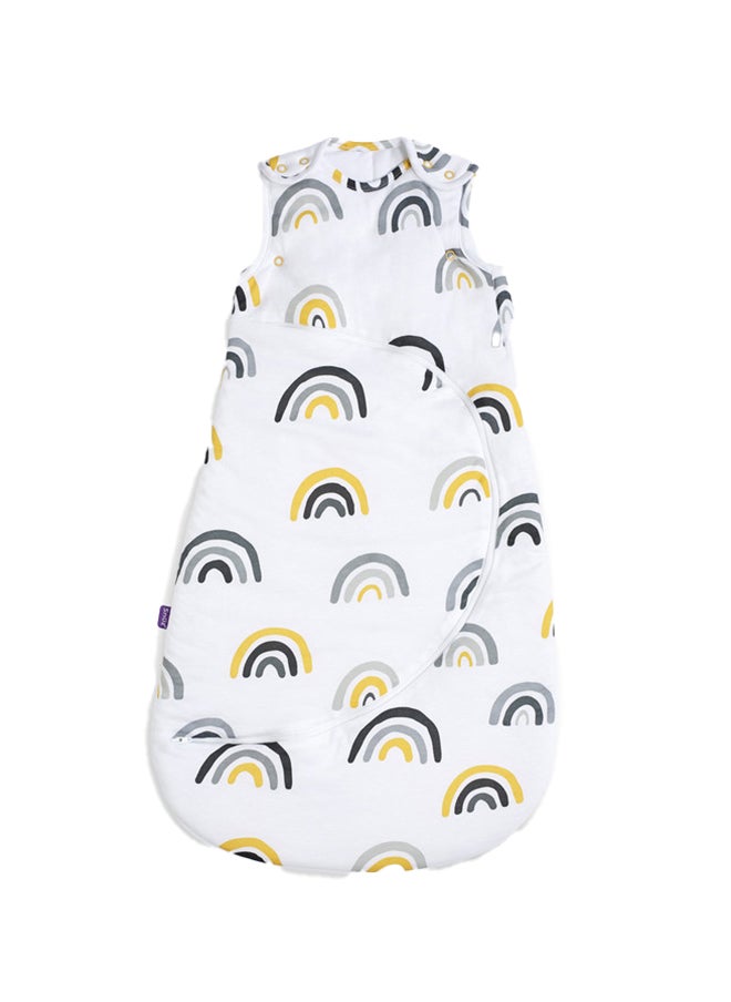 Snuz - Pouch Sleeping Bag For Infant And Baby 1.0 Tog Clever Nappy Change Zip Material 100% Cotton For Temperatures If 21 - 23 Celsius 0 To 6 Months Maximum Baby Length 68 Cmmustard Rainbow - Image 1