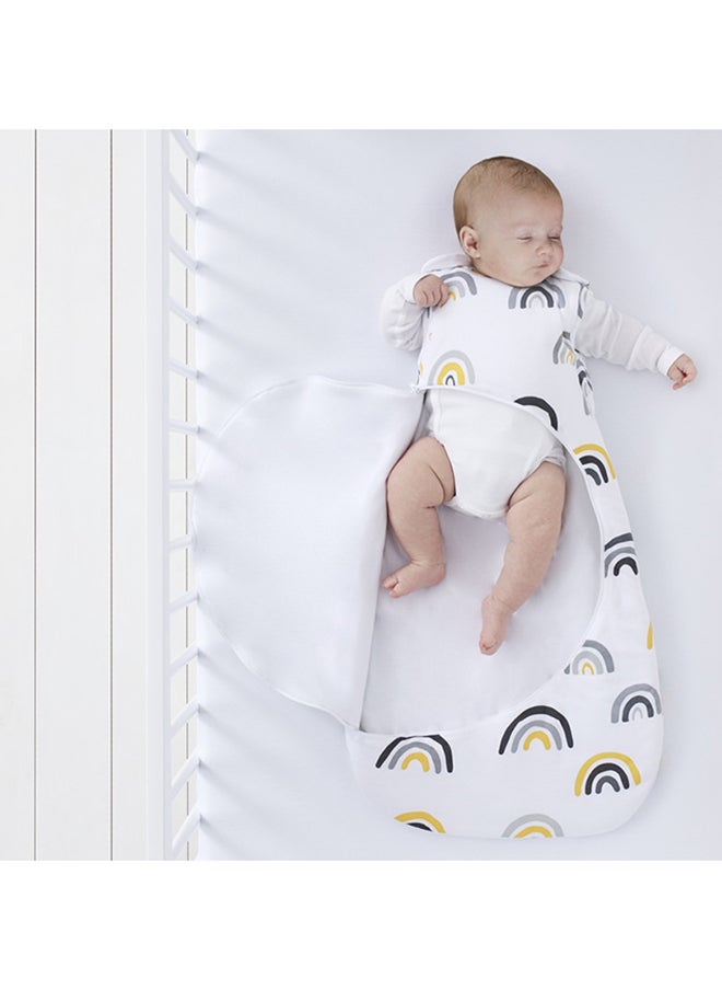 Snuz - Pouch Sleeping Bag For Infant And Baby 1.0 Tog Clever Nappy Change Zip Material 100% Cotton For Temperatures If 21 - 23 Celsius 0 To 6 Months Maximum Baby Length 68 Cmmustard Rainbow - Image 1