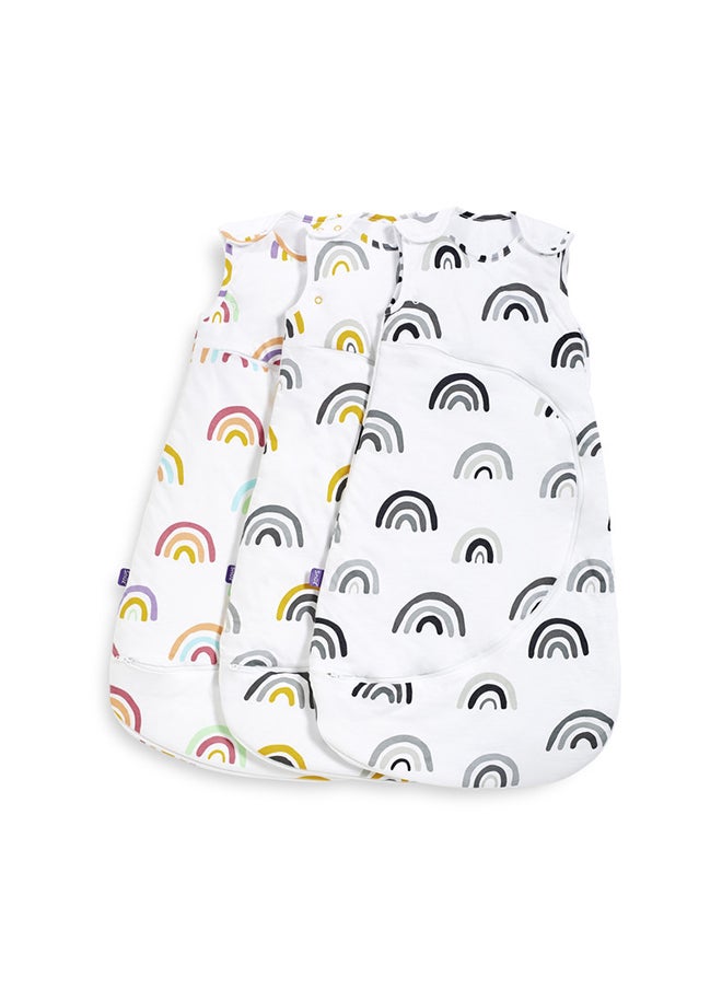 Snuz - Pouch Sleeping Bag For Infant And Baby 1.0 Tog Clever Nappy Change Zip Material 100% Cotton For Temperatures If 21 - 23 Celsius 0 To 6 Months Maximum Baby Length 68 Cmmustard Rainbow - Image 1