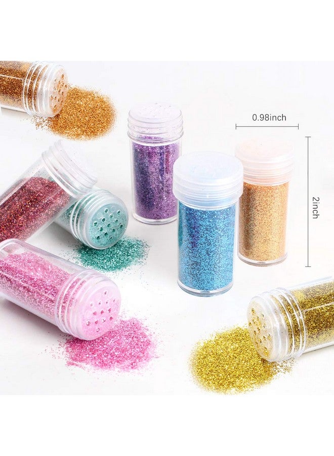 Estanoite Extra Fine Glitter Set Of 24 Colors Body Cosmetic Glitter Nail Arts Face Hair Eye Lip Gloss Makeup Glitter Slimetumbler And Epoxy Resin Crafts Loose Glitter Powder Shaker - Image 3